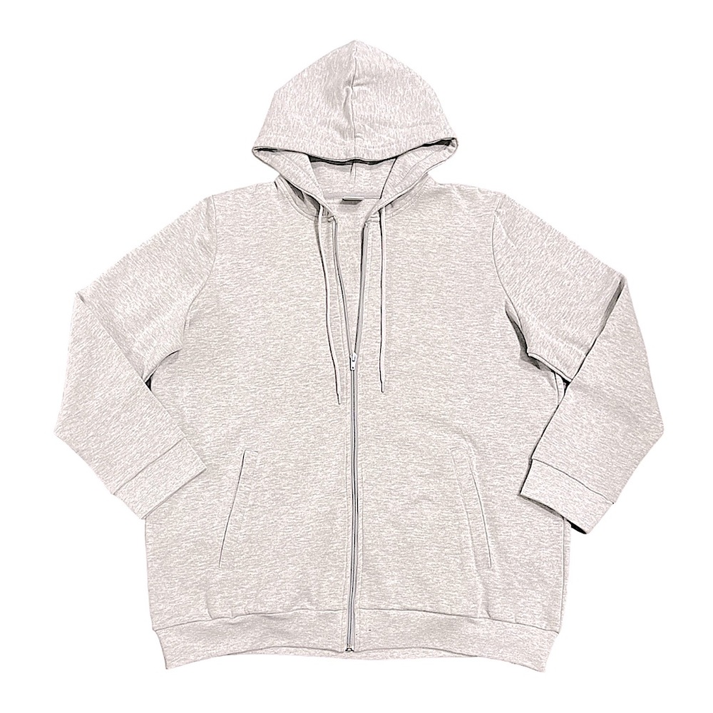 XL. Comfort corner fleece lined gray zip up hoodie with pockets